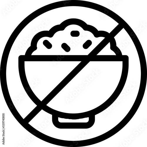 no rice carbohydrates icon