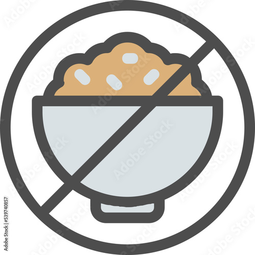 no rice carbohydrates icon