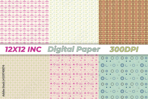 Ornamental Pattern and Digital Paper, set seamless pattern background. pattern for illustrator convenient, seamless pattern set, Neutral trendy colours digital paper