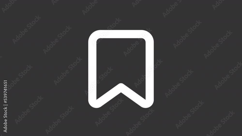 Animated bookmark white line ui icon. Saving webpage. Seamless loop HD video with alpha channel on transparent background. Isolated user interface symbol motion graphic design for night mode Animated bookmark white line ui icon. Saving webpage. Seamless loop HD video with alpha channel on transparent background. Isolated user interface symbol motion graphic design for night mode