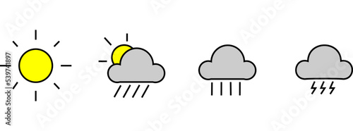 Set of weather icons. Vector illustration.