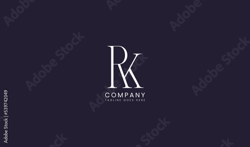 Initial letter RK logo. RK letter usable for business and branding company logos. flat vector logo design template element.