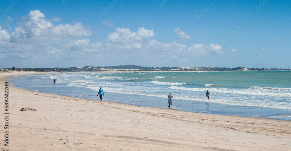 beautiful beach with tourists walking in natal beautiful beach with tourists walking in natal