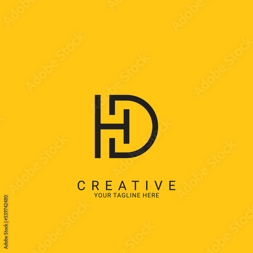 Abstract DH, HD, D, H Letters Logo Monogram icon.