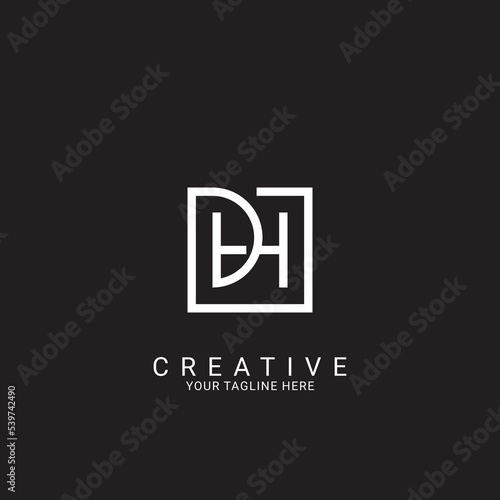 Abstract DH, HD, D, H Letters Logo Monogram icon.