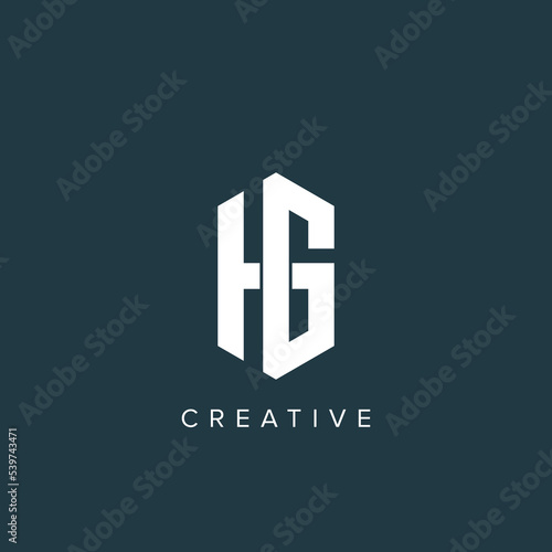 Creative minimal monochrome monogram letter HG and GH line logo design symbol. Graphic alphabet symbol for corporate identity.