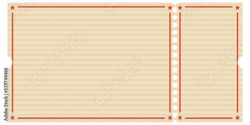 Vintage or Retro ticket design illustration. Concert, party, cinema or festival ticket concept.