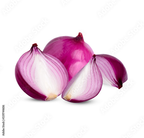 Fresh red onion isolated on transparent background (.PNG)