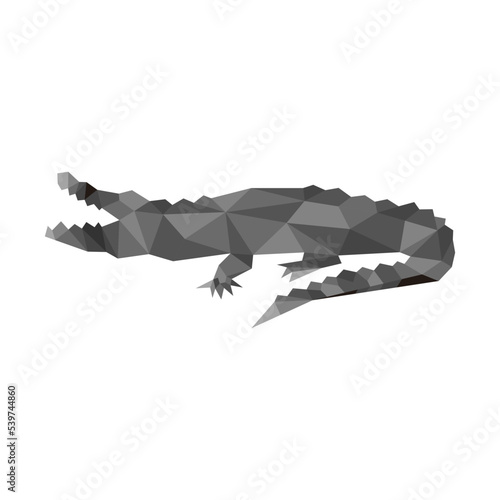 Polygonal crocodile logo icon vector illustration