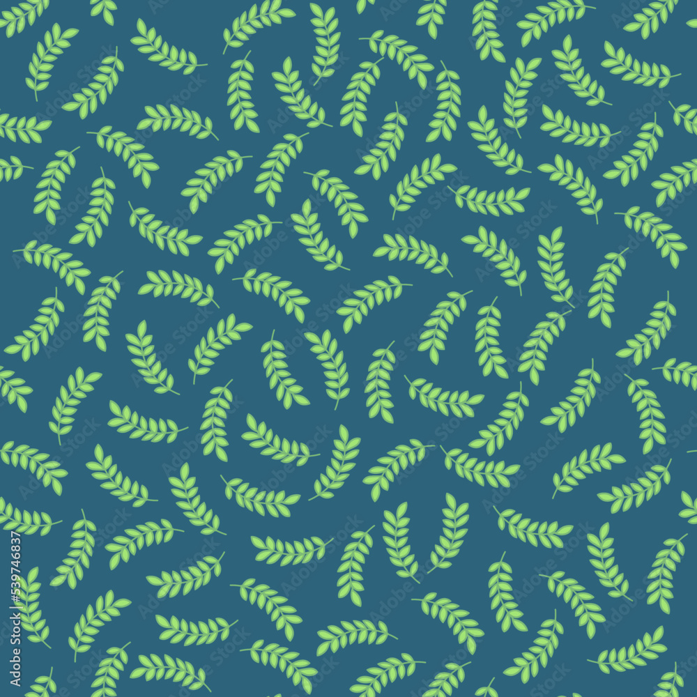 Fototapeta premium Abstract seamless pattern with leaves. Vector illustration with simple elements.