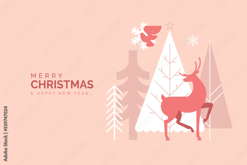 Merry Christmas and Happy New Year. Vector illustration for background, greeting card, party invitation card, website banner, social media banner, marketing material. Merry Christmas and Happy New Year. Vector illustration for background, greeting card, party invitation card, website banner, social media banner, marketing material.