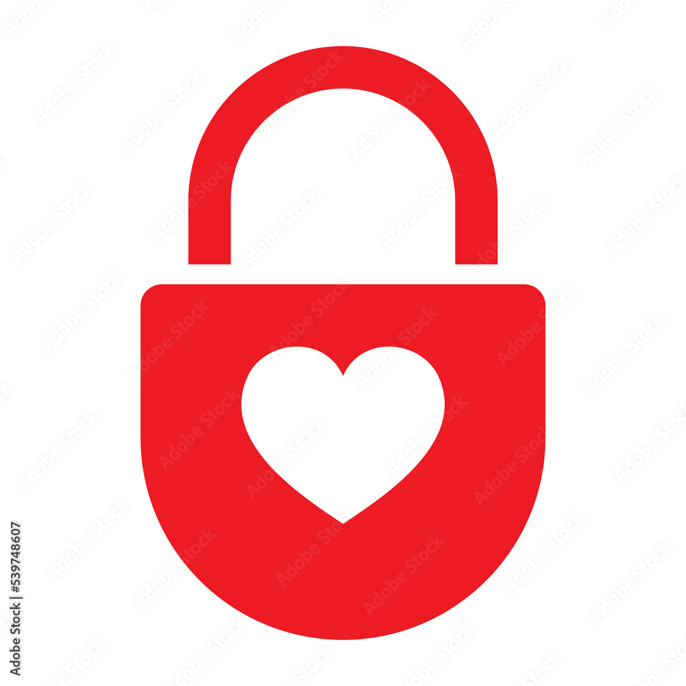 Heart lock icon. Locked heart shape lock vector illustration Heart lock icon. Locked heart shape lock vector illustration