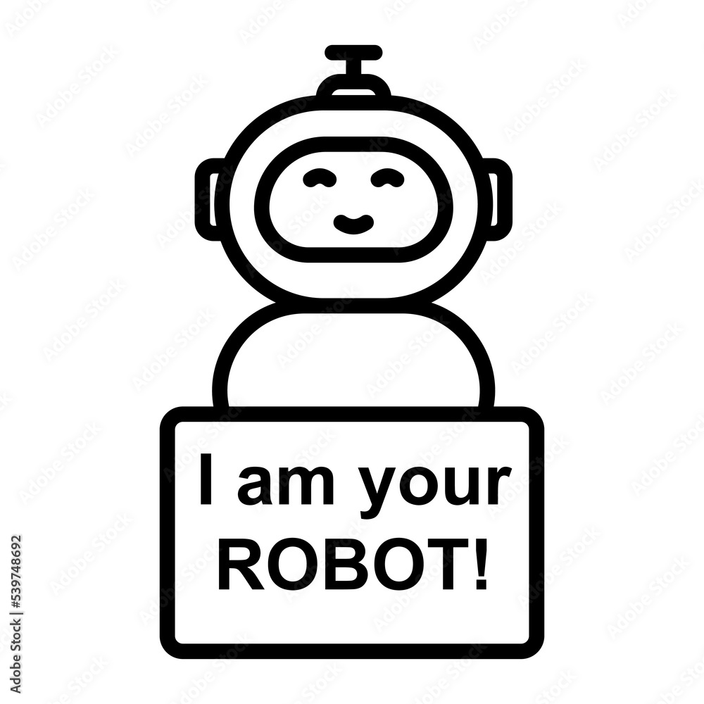 Artificial intelligence line icon. I am your robot Vector illustration. Artificial intelligence line icon. I am your robot Vector illustration.
