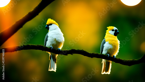beautiful Cockatiel bird on a tree branch © Faisal