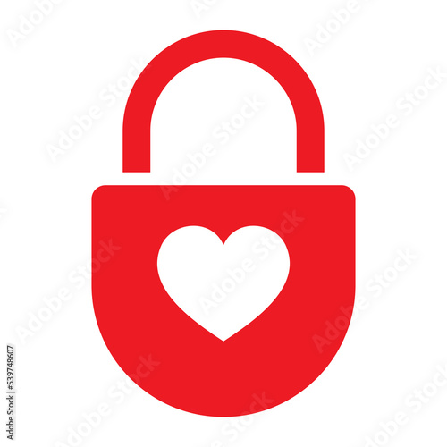 Heart lock icon. Locked heart shape lock vector illustration
