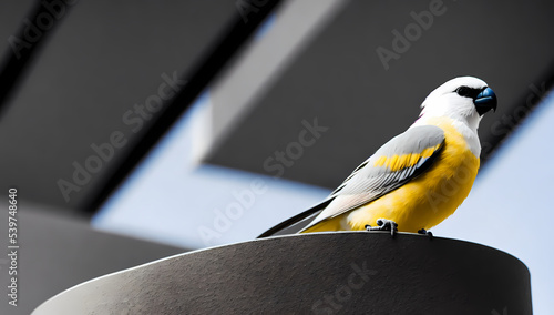 beautiful Cockatiel bird on a bowl modern interior © Faisal