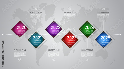 6 steps business infographic 3 d 
timeline style,Glass design, can be used for workflow layout, diagram, annual report, web design.Creative banner, label vector, Business Plan.