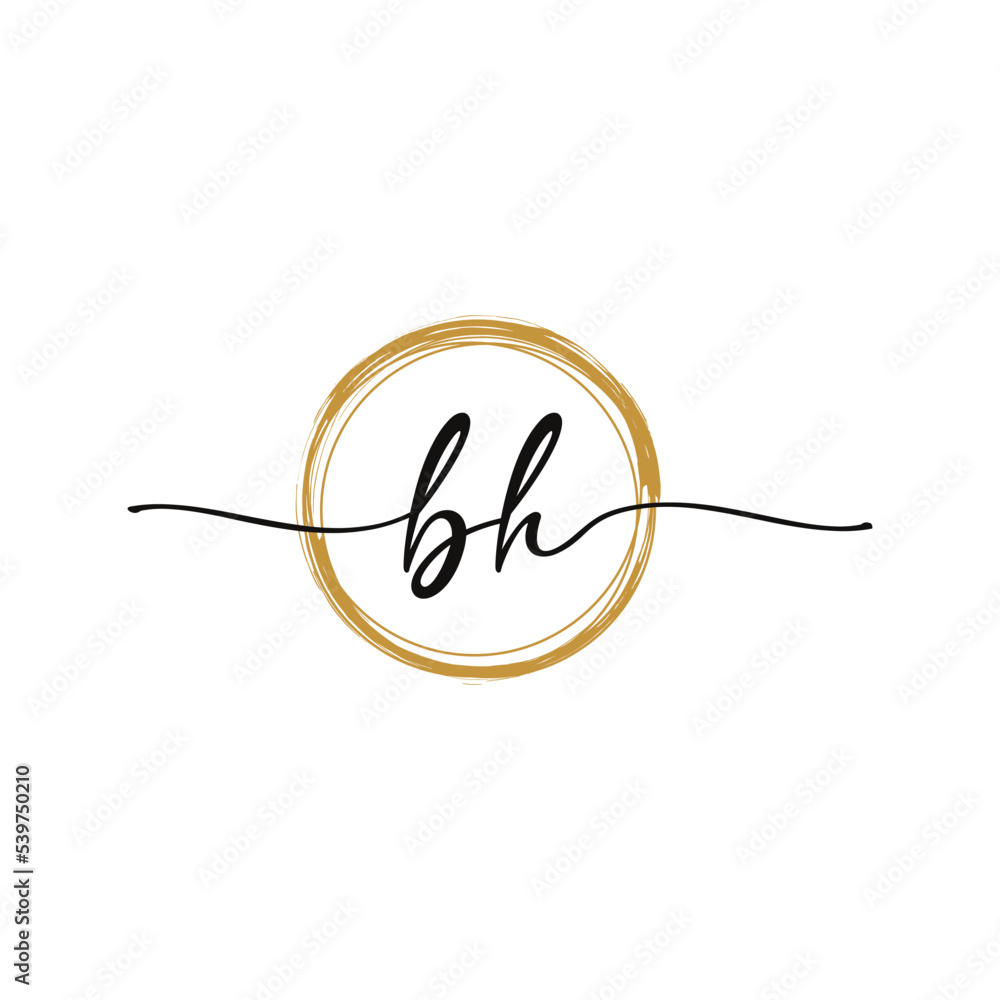 Obraz premium Letter B H Initial Beauty Logo 