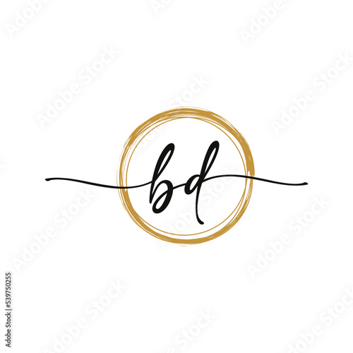 Letter B D Initial Beauty Logo 