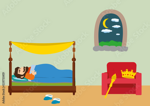 The king sleeping in the royal bed
