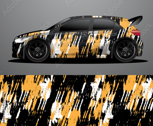 Rally car decal graphic wrap vector, abstract background