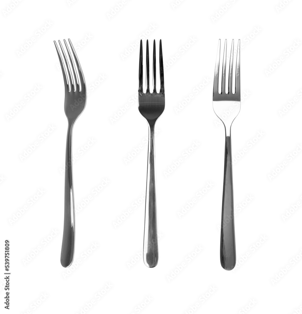 Silver Fork Isolated, Shiny Steel Dishware, New Metal Fork Silver Fork Isolated, Shiny Steel Dishware, New Metal Fork