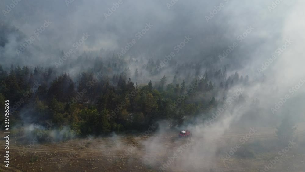 A fire engine is trying to put out the fire in the forest - Fire in Borjomi
A fire engine is trying to put out the fire in the forest - Fire in Borjomi