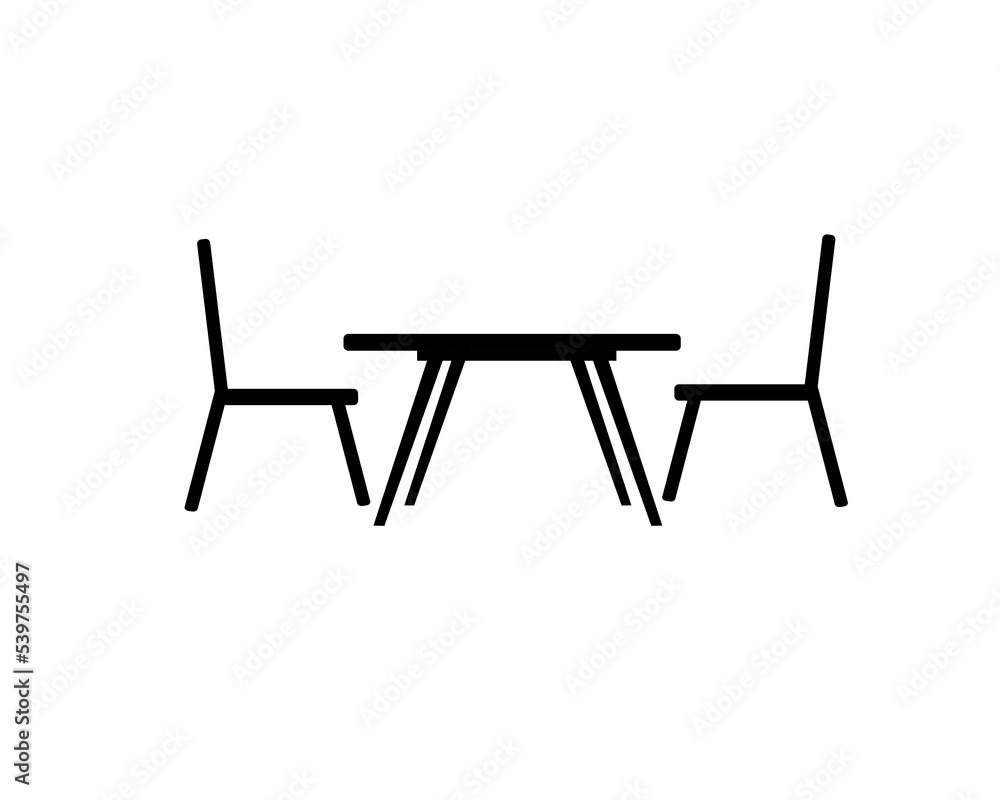 Street cafe - table and chairs. Flat vector icon. Street cafe - table and chairs. Flat vector icon.