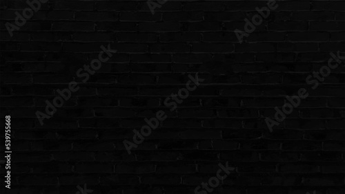 Abstract Black brick wall texture for pattern background. 