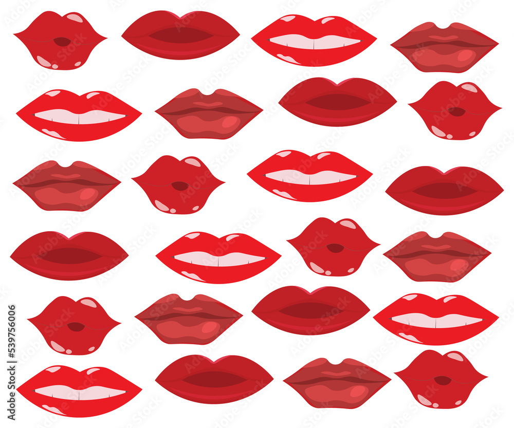 Fototapeta premium red lips set