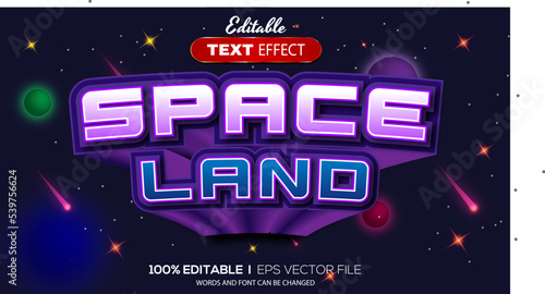 3D space land text effect - Editable text effect