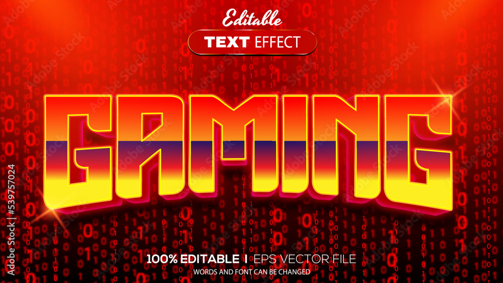 3D gaming text effect - Editable text effect