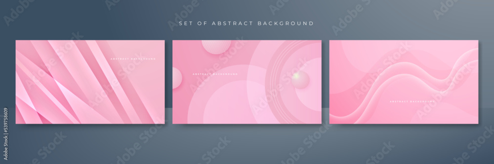 Set of abstract soft pink background