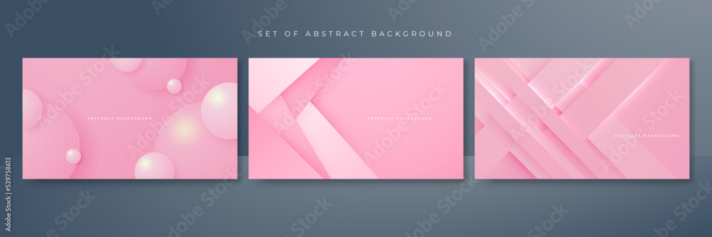 Set of abstract soft pink background