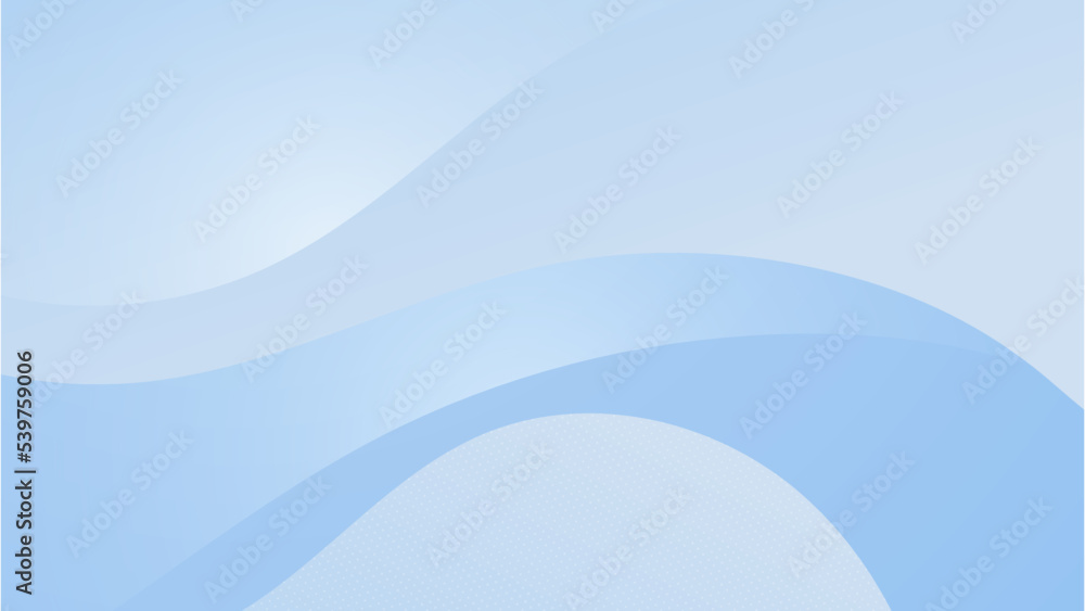 Abstract light blue and white gradient minimal background with wave ...