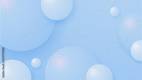 Abstract light blue and white gradient minimal background with circle and sphere. Modern trendy fresh color for presentation design  flyer  social media cover  web banner  tech banner