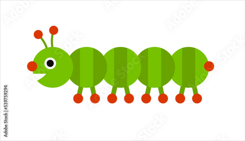 simple worm illustration. 2D flat isolated vectorial.