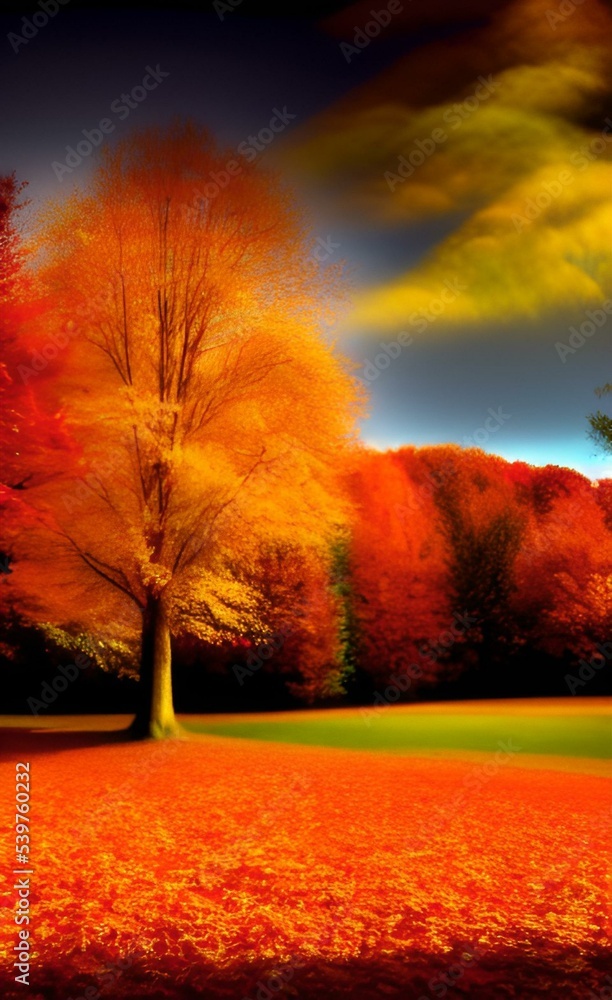Fototapeta premium Photo of an autumn forest. The season of the year. Autumn mood.