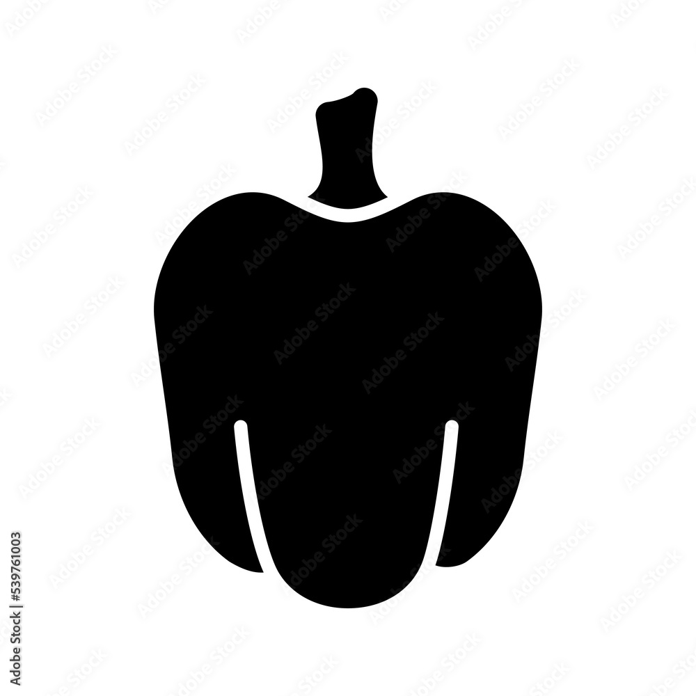 Bell Pepper or paprika isolated vector glyph icon Bell Pepper or paprika isolated vector glyph icon
