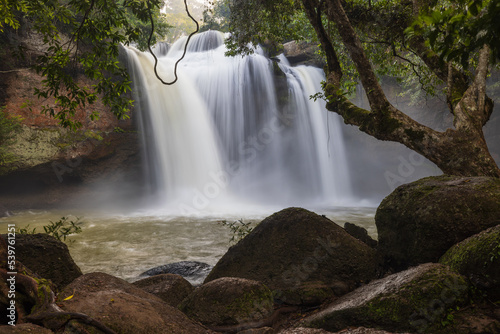 Beautiful waterfall in Khao Yai National Park  Haew Suwat Waterfall   Nakhon Ratchasima  province  ThaiLand.