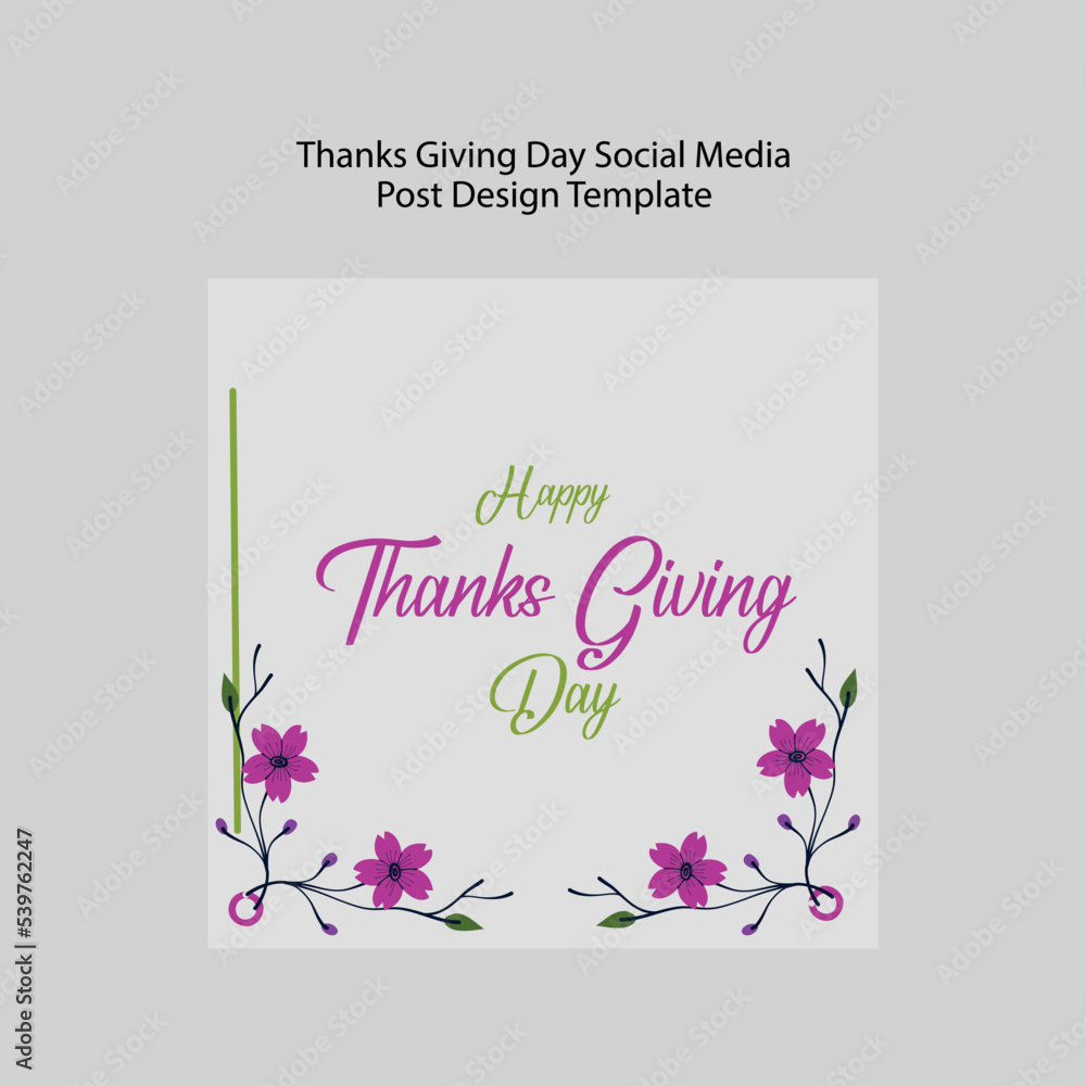 Happy thanks giving day social media post design template