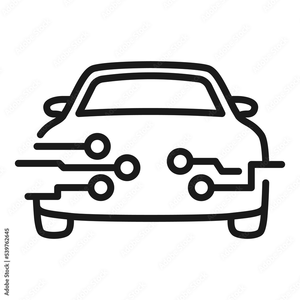 Intelligent Vehicle line icon. Smart car, illustration.