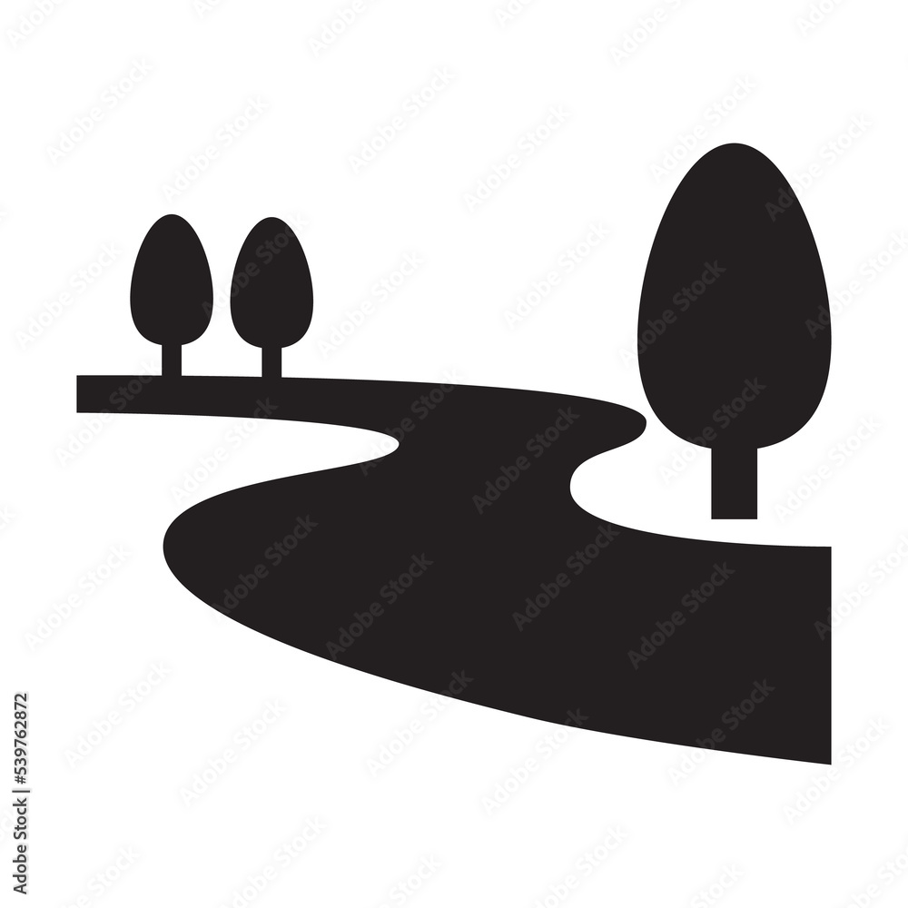 Winding road river creek icon. River illustration. Winding road river creek icon. River illustration.