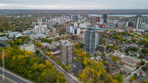 Aerial view of downtown Hamilton Ontario