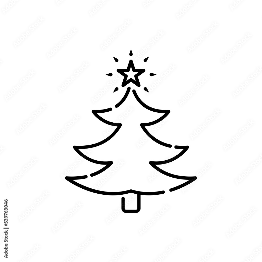 Vector Christmas tree and gift icon. Premium quality graphic design. Modern icons, outline symbols collection, simple thin line icons for websites, web design, mobile apps, infographics Vector Christmas tree and gift icon. Premium quality graphic design. Modern icons, outline symbols collection, simple thin line icons for websites, web design, mobile apps, infographics