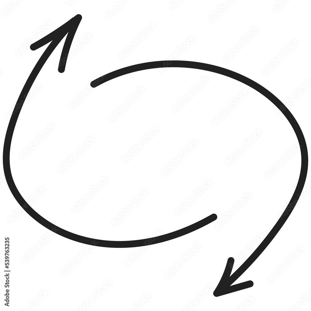 Decorative update arrows hand-drawn style symbol Decorative update arrows hand-drawn style symbol