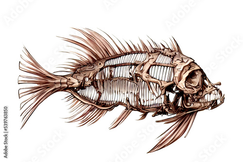 Fantastic fish skeleton. Di...