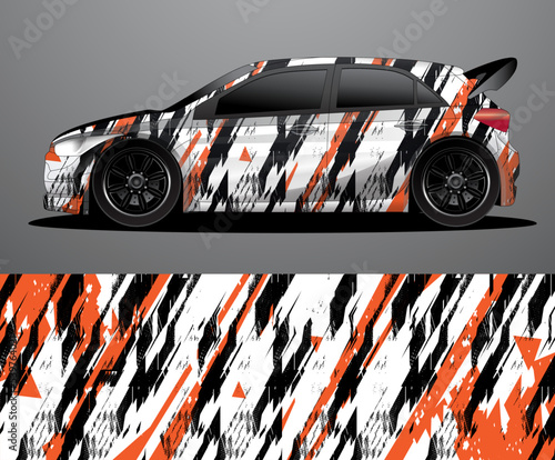 Rally car decal graphic wrap vector, abstract background