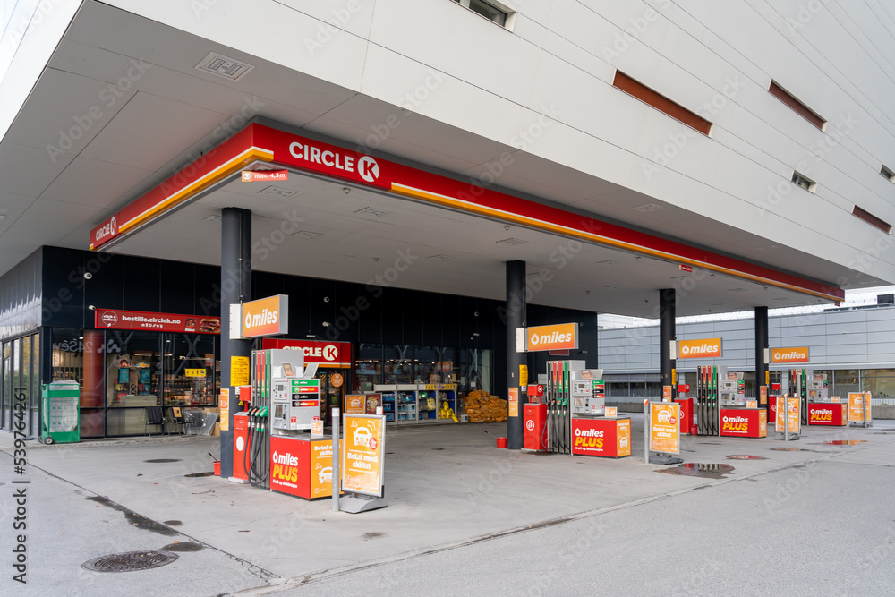 Oslo, Norway October 14, 2022 A Circle K gas station and a