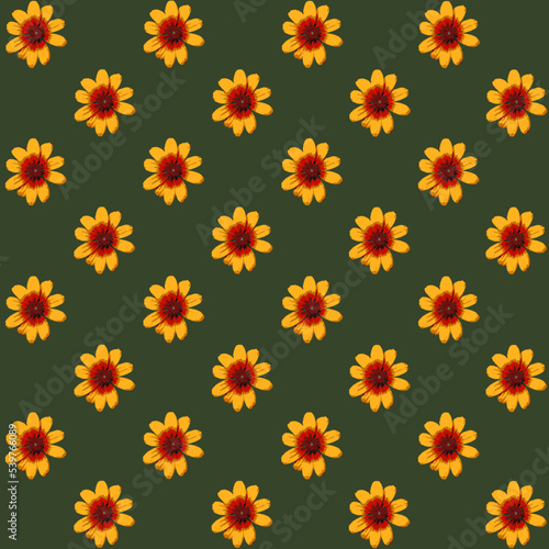 seamless pattern with yellow flowers